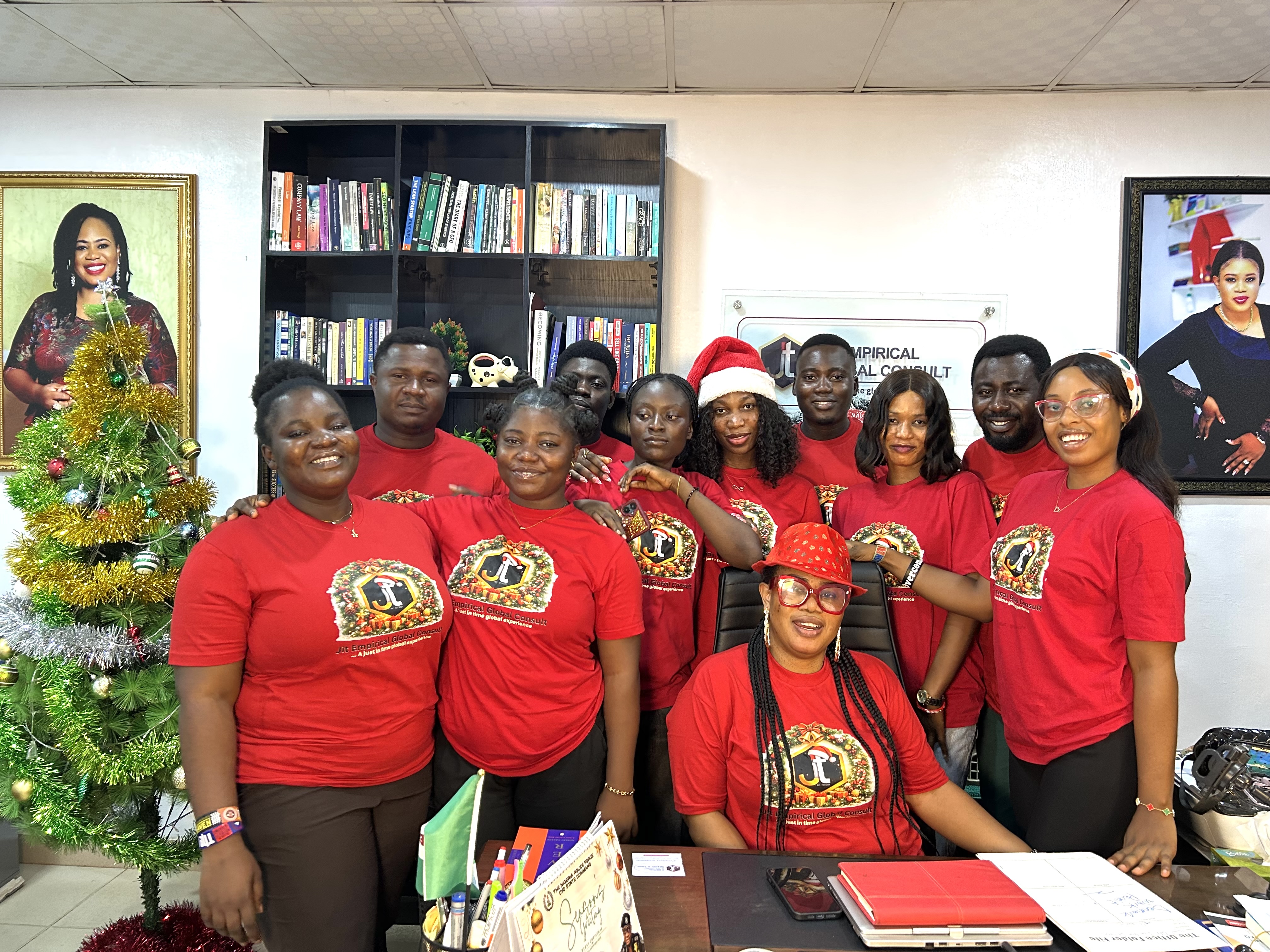JIT colleagues celebrating together at the office.