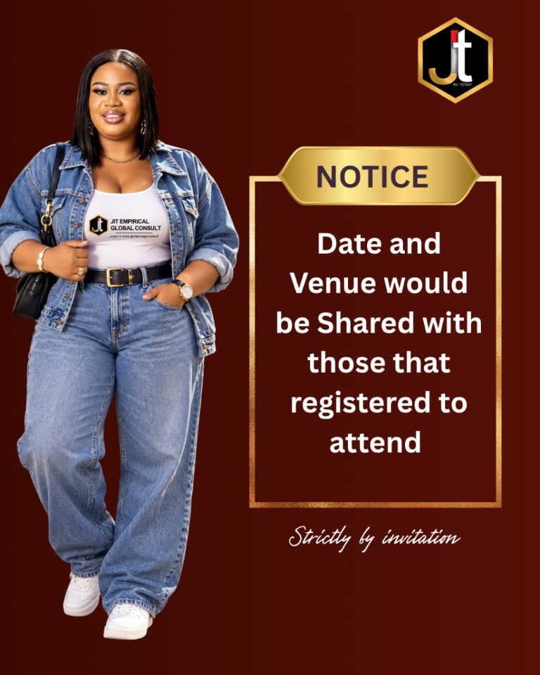 Event notice explaining that the date and venue will be shared with registered guests.